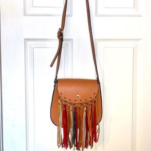 Mellow World Colorful Tassle Crossbody Purse